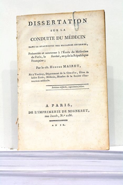 Dissertation sur la Conduite du Médecin dans le diagnostic des …