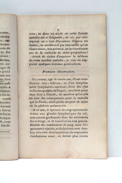 Dissertation sur la Phthisie Pulmonaire Héréditaire.