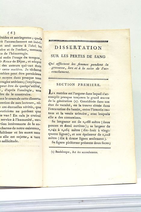 Dissertation sur les pertes de sang qui affectent les femmes …