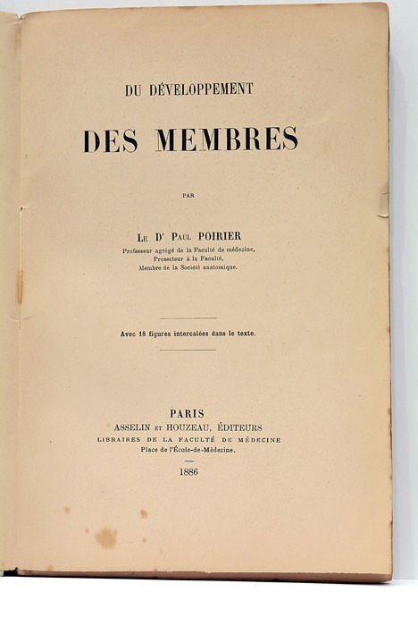 Du Développement des membres. Avec 18 figures intercalées dans le …