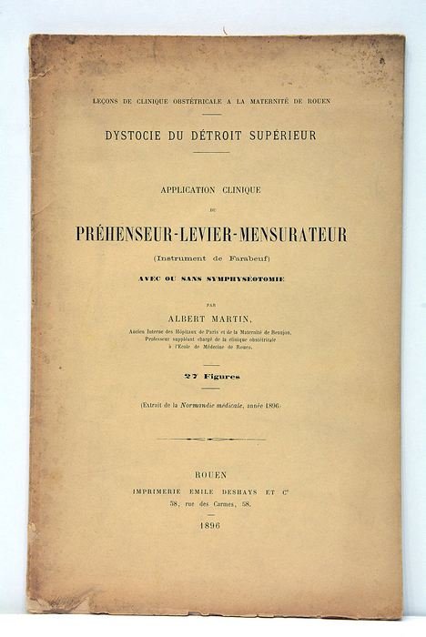 Dystocie du détroit supérieur. Application clinique du préhenseur-levier-mensurateur (instrument de …