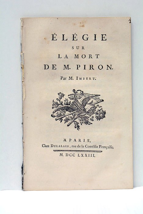 Élégie sur la Mort de M. Piron.
