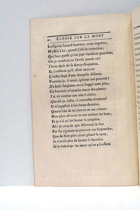 Élégie sur la Mort de M. Piron.