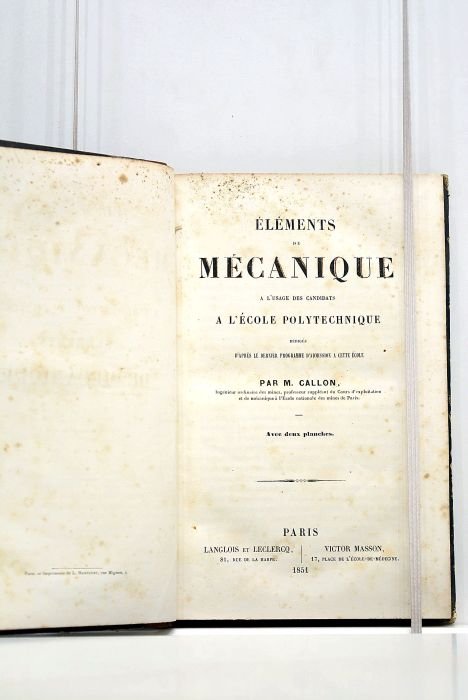 Eléments de mécanique. A l'usage des candidats à l'Ecole Polytechnique. …