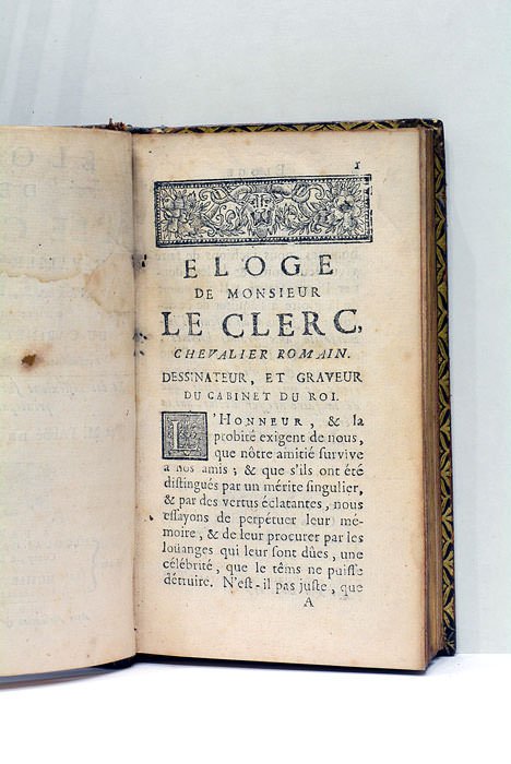 Eloge de Mr Leclerc, Chevalier Romain, Dessinateur, et Graveur ordinaire …