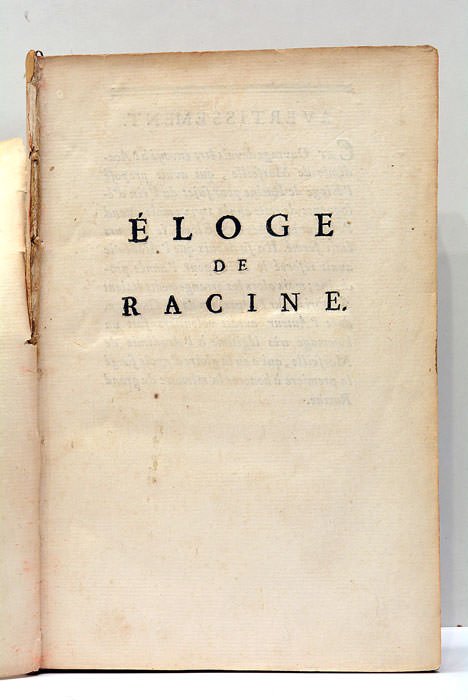 Eloge de Racine. A Amsterdam, et se trouve à Paris, …