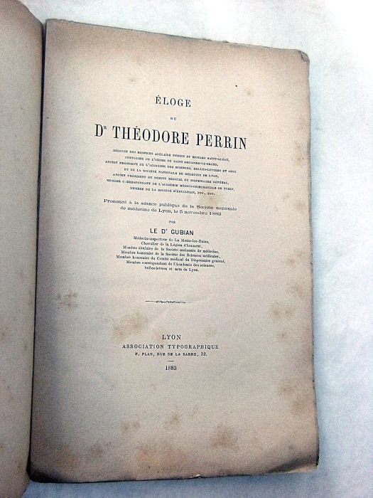 Eloge du Dr. Théodore Perrin.