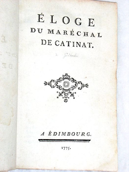 Eloge du Maréchal de Catinat.