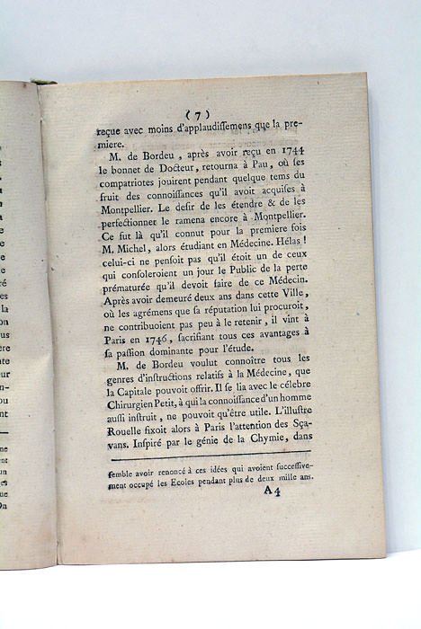 Eloge historique de M. Théophile de Bordeu.
