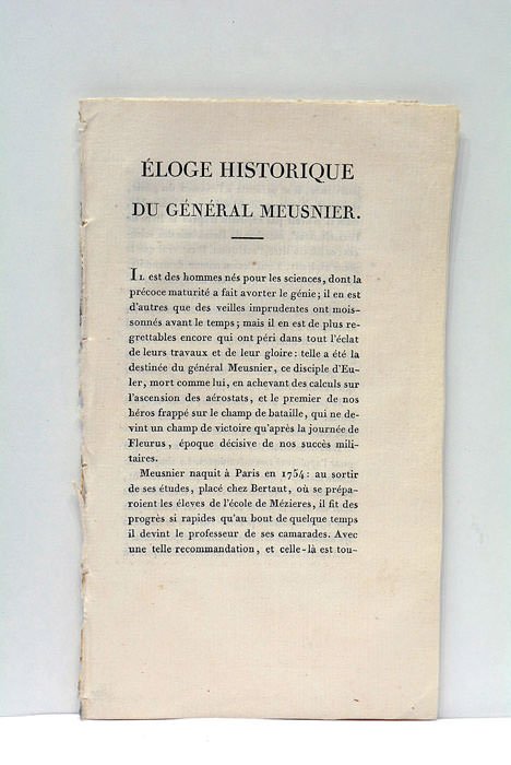 Éloge historique du Général Meusnier.