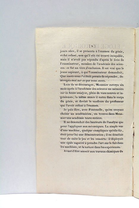 Éloge historique du Général Meusnier.