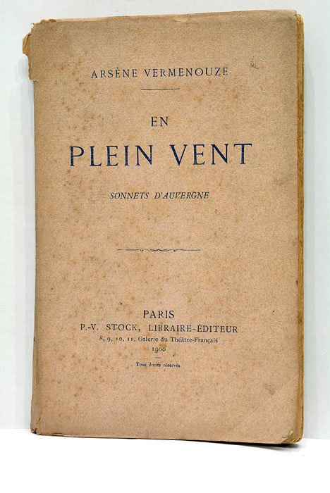 En Plein Vent. Sonnets d'Auvergne.