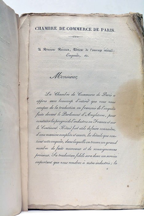 ENQUETE Faite par Ordre du Parlement d'Angleterre, pour constater les …
