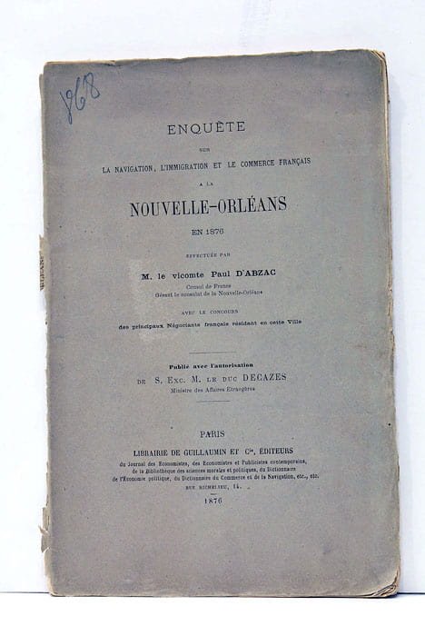Enquète sur la navigation, l'immigration et le commerce a la …