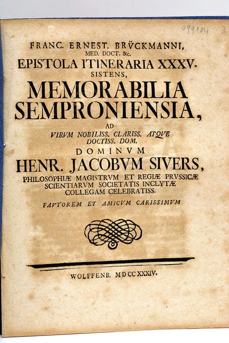 Epistola Itineraria XXXV. Sistens, Memorabilia Semproniensia, ad Virum Nobiliss. Clariss. …