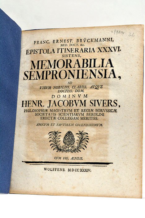 Epistola itineraria XXXVI. Sistens, Memorabilia semproniensia.