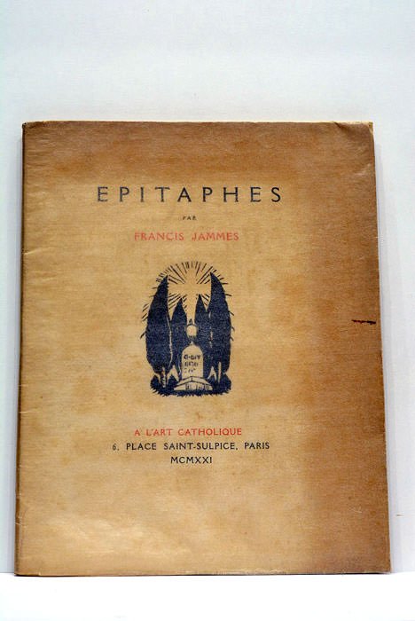 Epitaphes. Frontispice et ornements dessinés et gravés sur bois par …