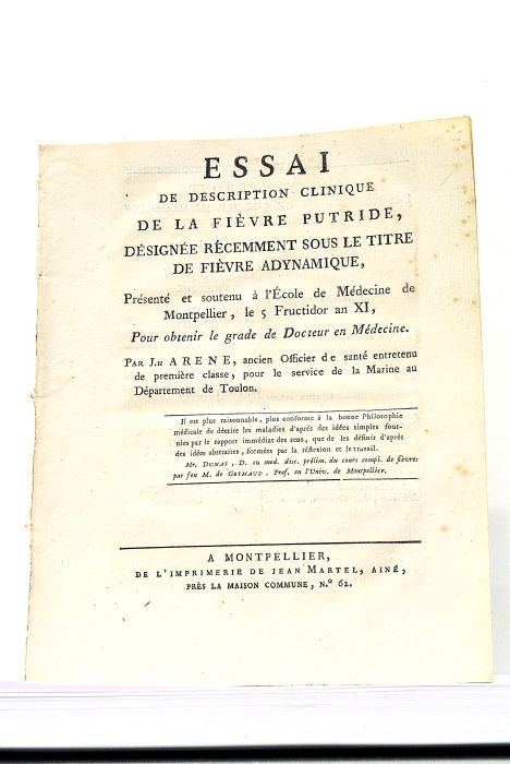 Essai de description clinique de la Fièvre Putride, désignée récemment …