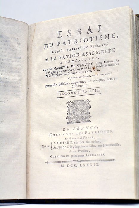 Essai du Patriotisme, dédié, adressé et présenté à la Nation …