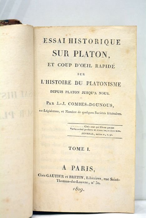 Essai historique sur Platon et coup d'oeil rapide sur l'histoire …