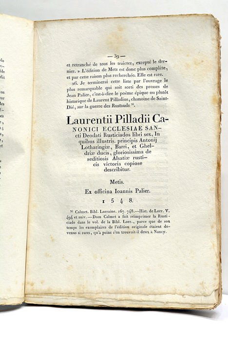 Essai Philologique sur les Commencemens de la Typographie à Metz, …