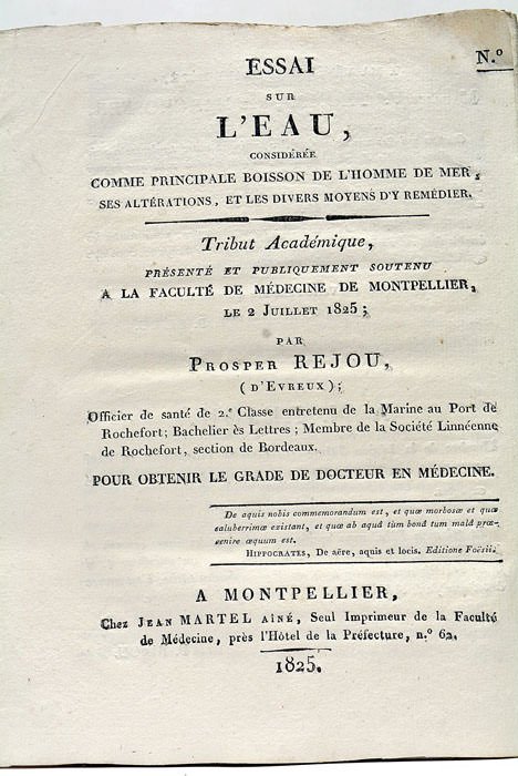 Essai sur l'eau, considérée comme principale boisson de l'homme de …
