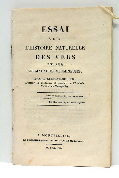 Essai sur l'Histoire Naturelle des Vers et sur les Maladies …