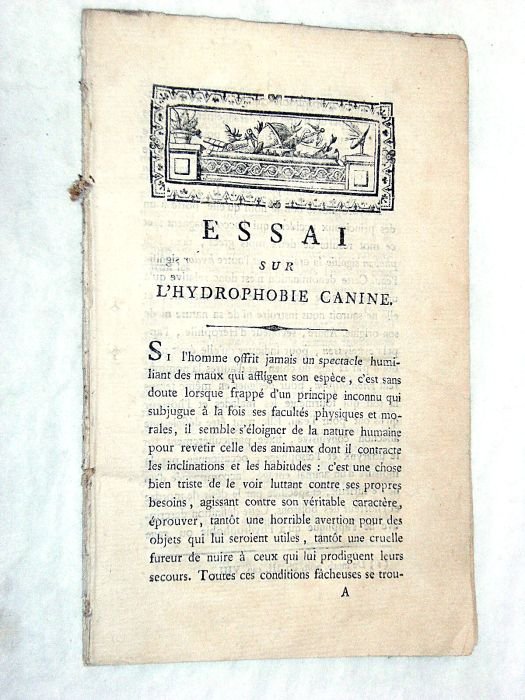 Essai sur l'hydrophobie canine.