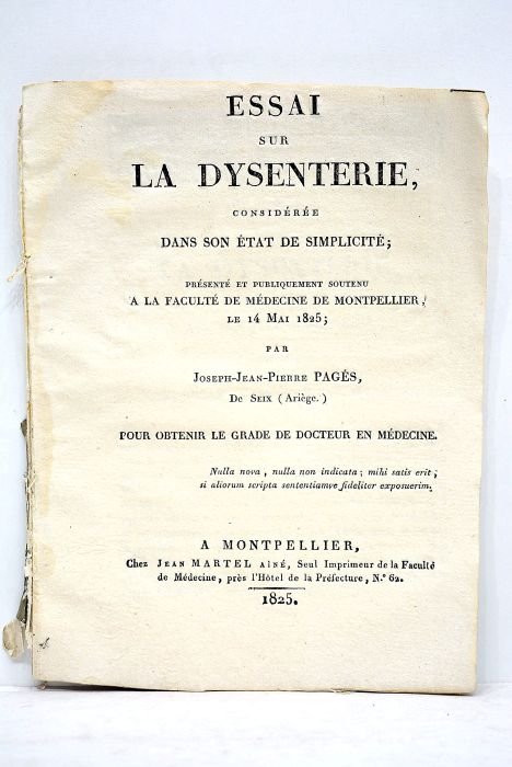 Essai sur la dysenterie considérée dans son état de simplicité. …