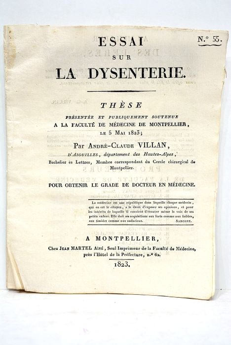 Essai sur la dysenterie. Thèse présentée et publiquement soutenu à …