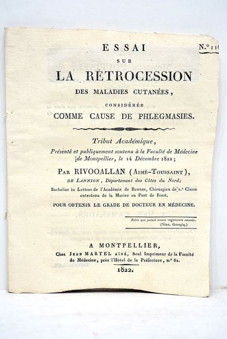 Essai sur la rétrocession des maladies cutanées, considérée comme cause …
