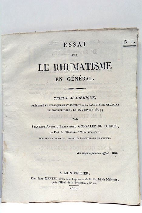 Essai sur le Rhumatisme en général.