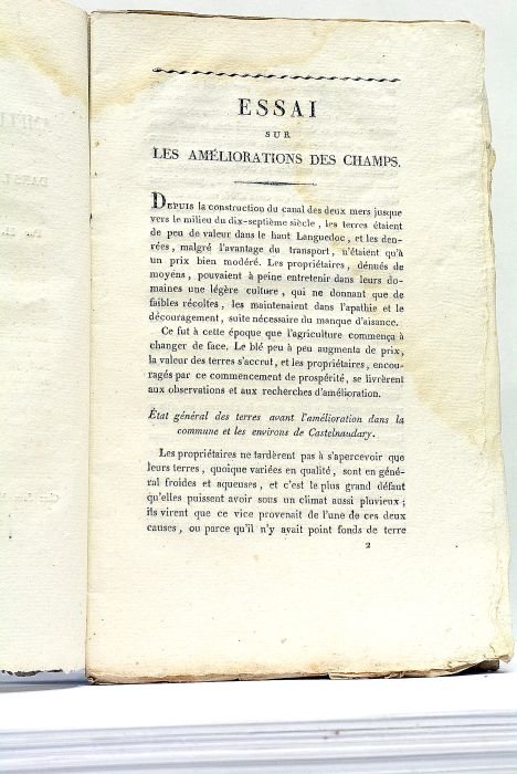 Essai sur les Améliorations des Champs, pratiquées dans la commune …