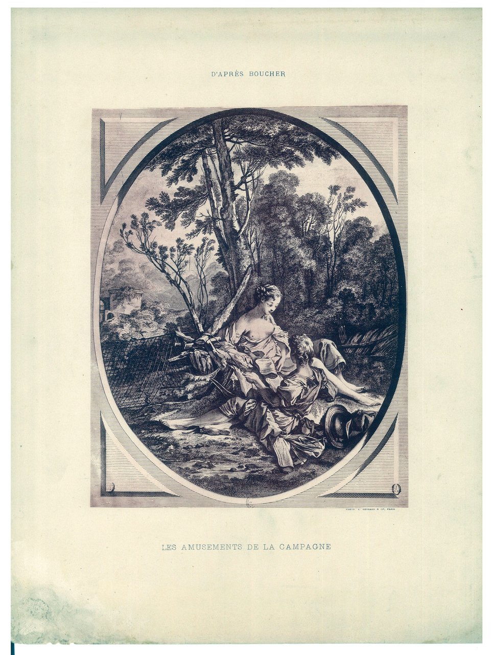 Estampe de la gravure de Jean Daullé "Les amusements de …