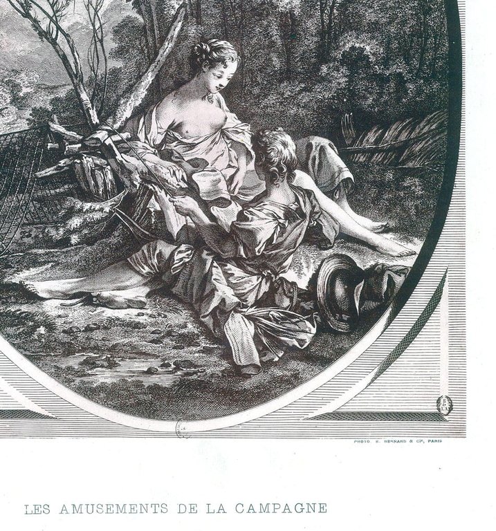 Estampe de la gravure de Jean Daullé "Les amusements de …