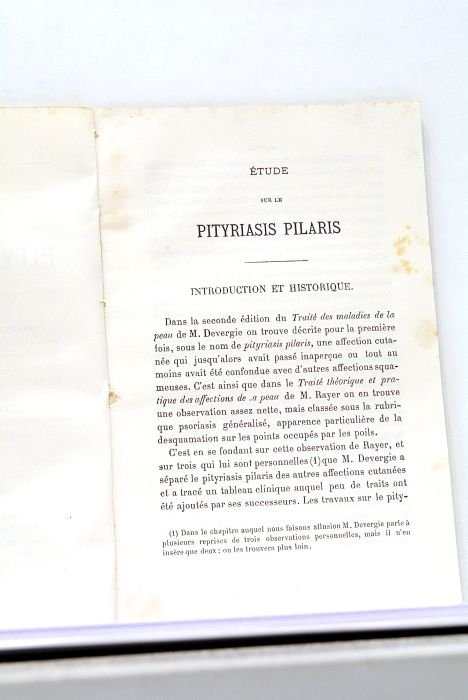 Etude sur la Pityriasis Pilaris.
