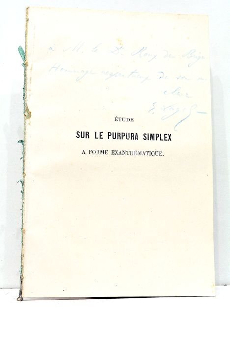 Etude sur le Purpura Simplex à forme exanthématique.