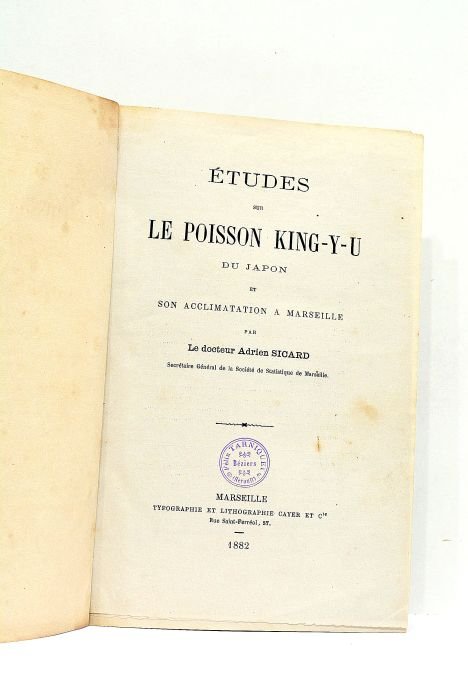 Etudes sur le Poisson King-Y-U du Japon et son acclimatation …