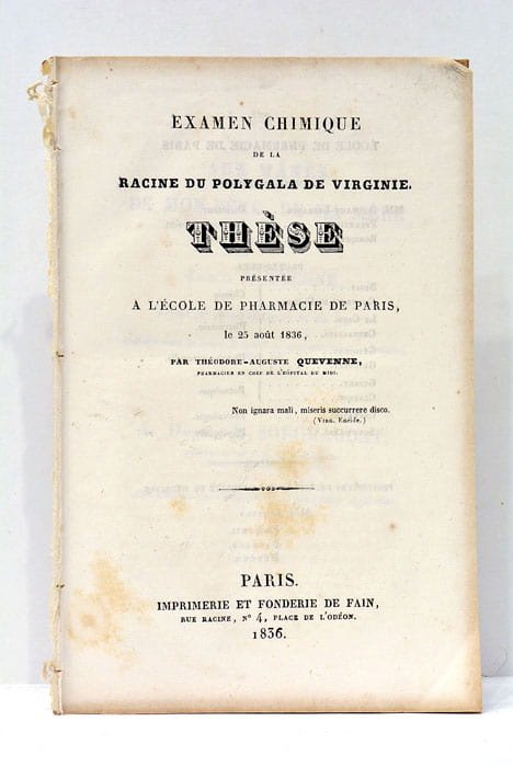 Examen Chimique de la Racine du Polygala de Virginie. Thèse …