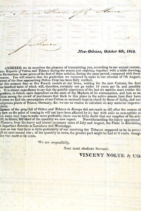 Exports of cotton from New-Orleans, from the 10th October, 1818, …