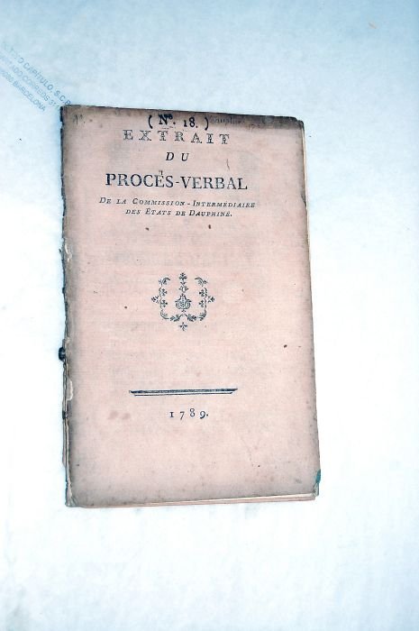 EXTRAIT du Procès-verbal de la commission-intermédiaire des États de Dauphiné.