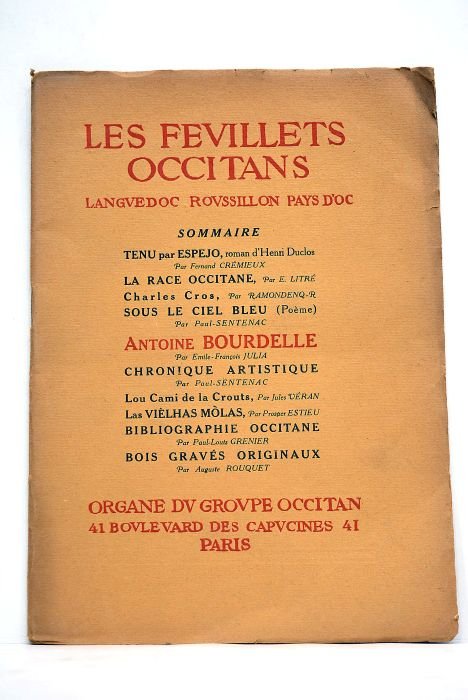 FEUILLETS (Les) occitans. Languedoc Rousillon Pays d'Oc. Organe du Groupe …