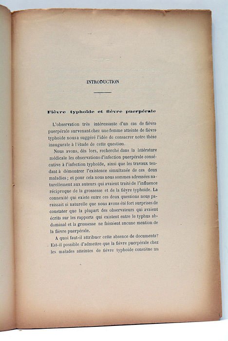 Fièvre Typhoïde et Fièvre Puerpérale.