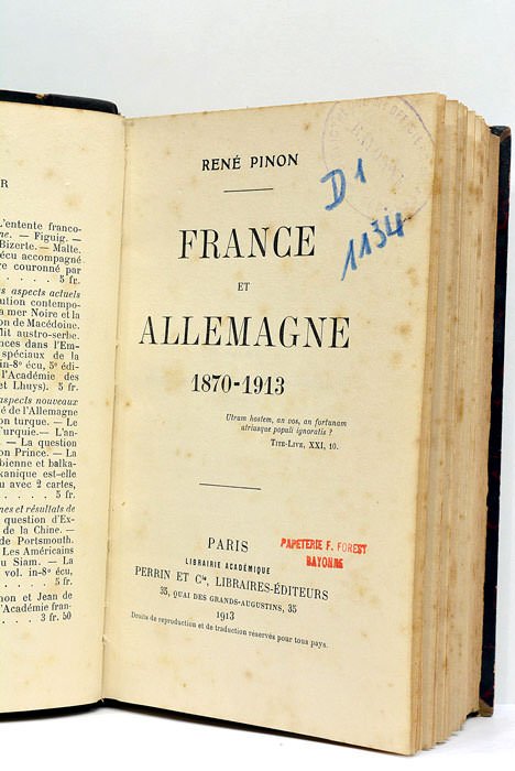 France et Allemagne. 1870-1913.