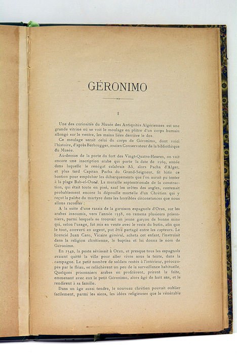 GÉRONIMO. Plâtre obtenu au moyen de l'empreint laissée par son …