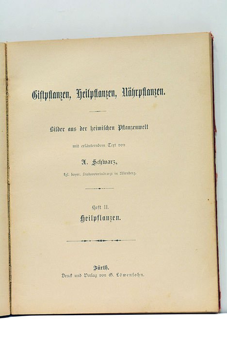 Giftplanzen, Heilplanzen, Närhplanzen. Bilder aus heimischen Pflanzenwelt.
