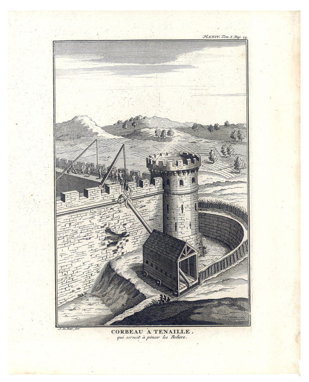 GRAVURE Corbeau à Tenaille qui servait à pincer les béliers, …