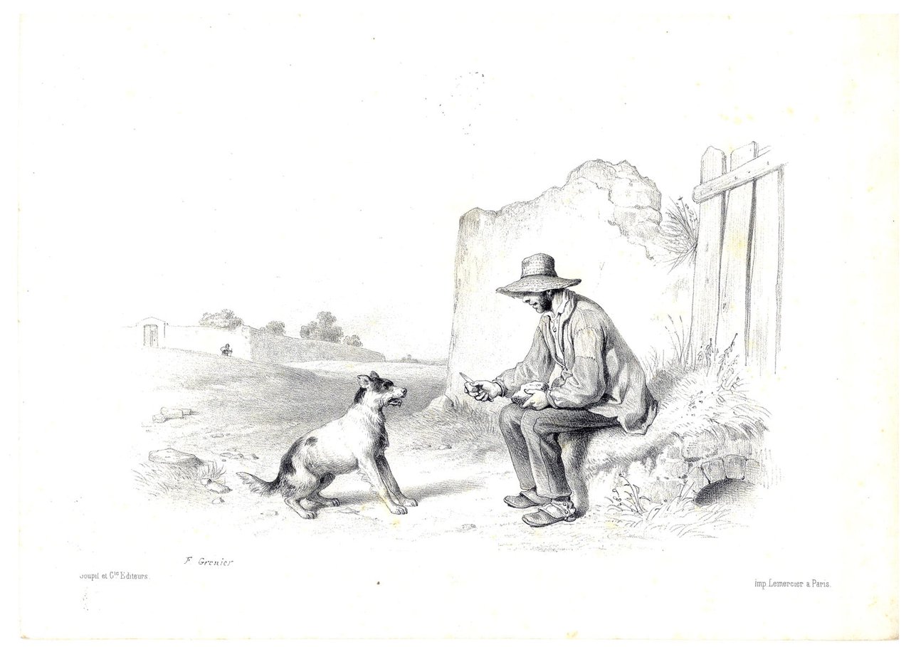 Gravure d'une scène paysanne de François Grenier de Saint-Martin, peintre …