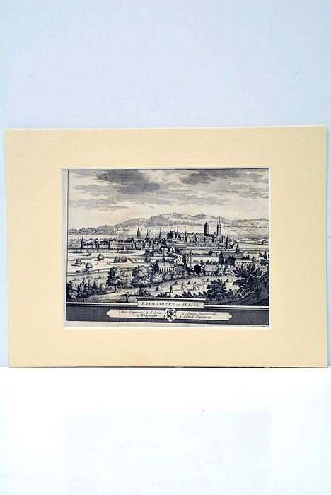 GRAVURE D'UNE VUE du XVIIe de la ville de Bremgarten …