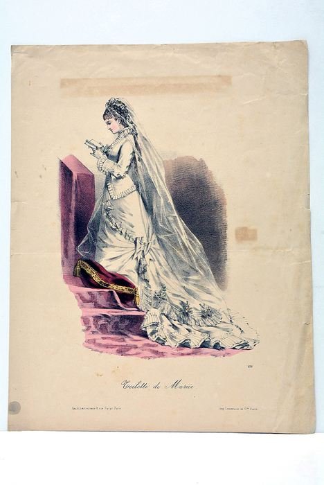 Gravure de Robe de mariée, n· 458. Alex Albert Editeur, …